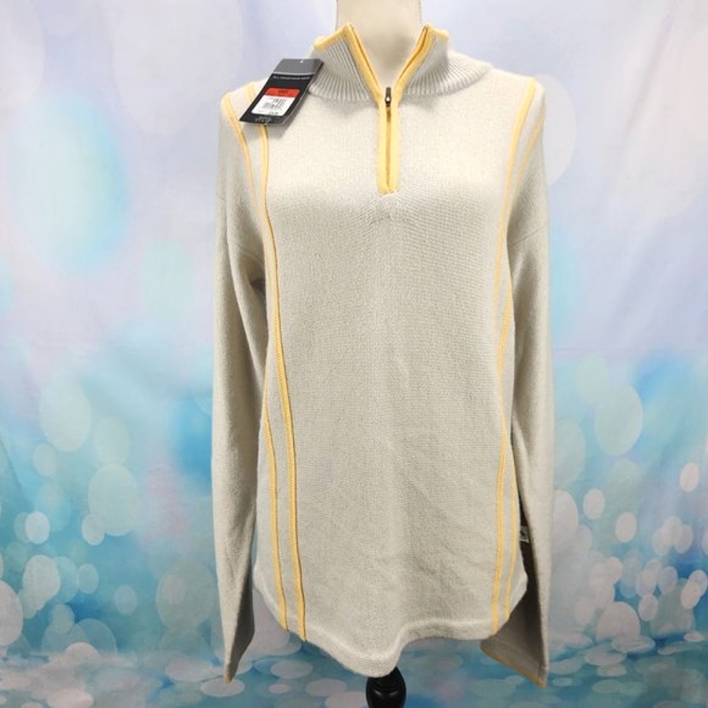 ACG NIKE – NWT, pullover sweater, half-zip, cream/yellow, size L (12-14)